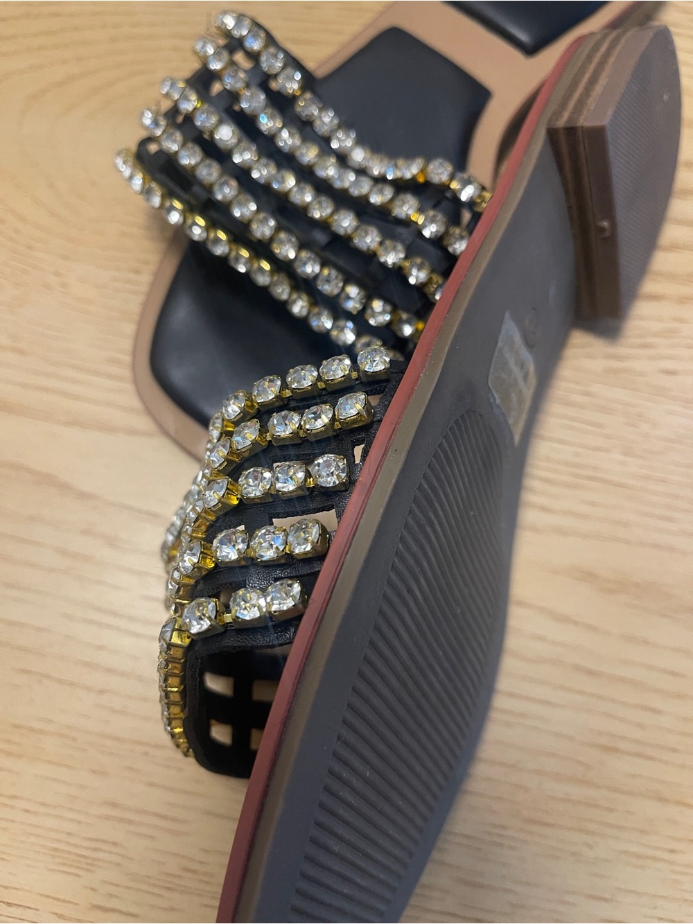 Cato Rhinestone Caged Slide Sandals - Picture 4 of 5